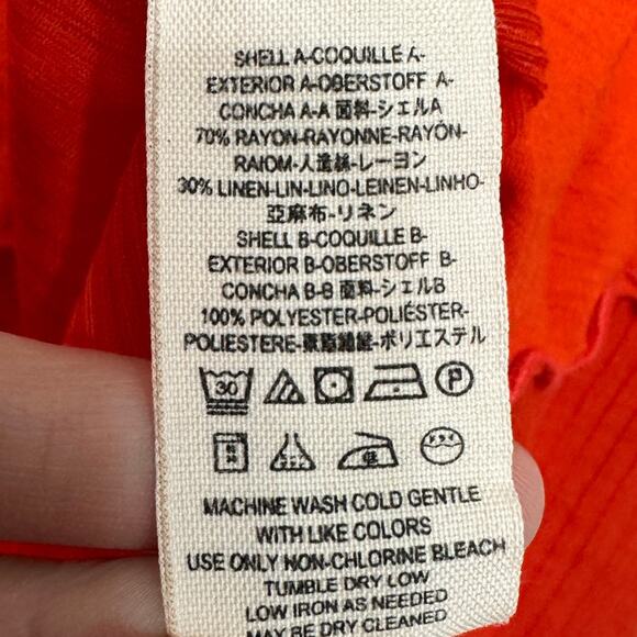 Free People Layered Red Asymmetrical Hem Tee M Boho Festival Top Flowy Tunic - Picture 5 of 6